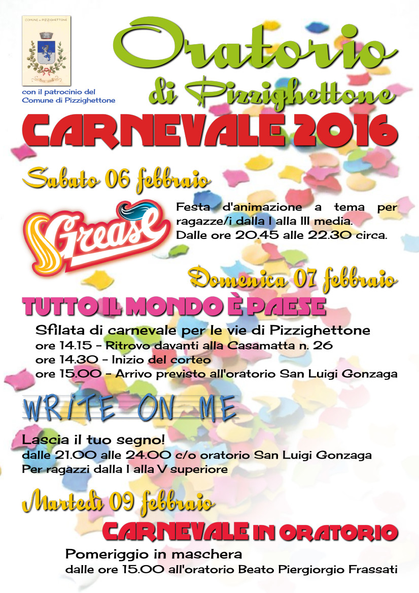 Carnevale 2016 - PROGRAMMA